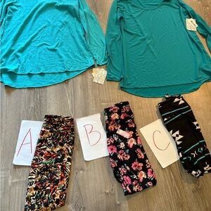 Lularoe outfit new with tag. Large lynnae & your choice of os leggings